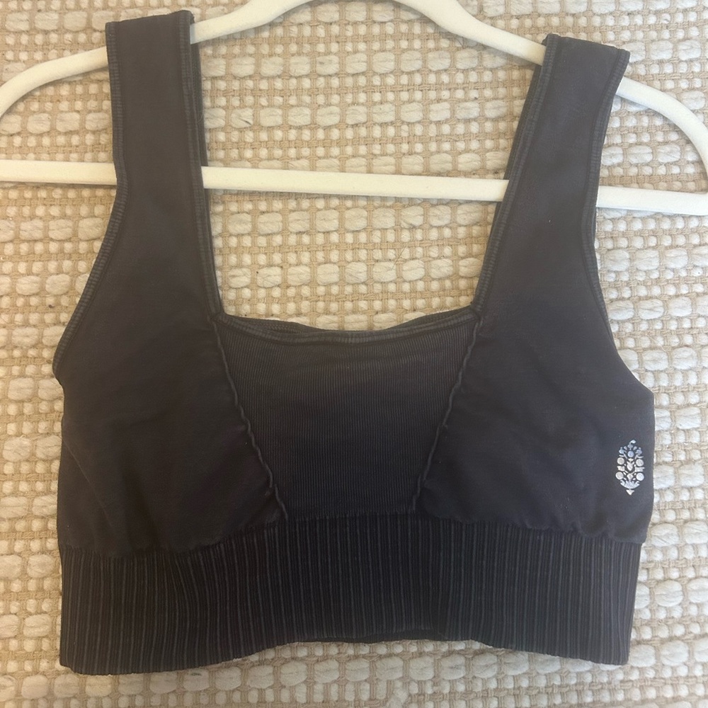 Free people square neck bra washed black Size S! Used by in good condition! - Picture 2 of 3